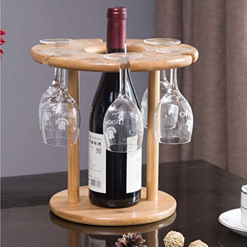 Soporte para botella de vino de bambú para escritorio miniatura 2