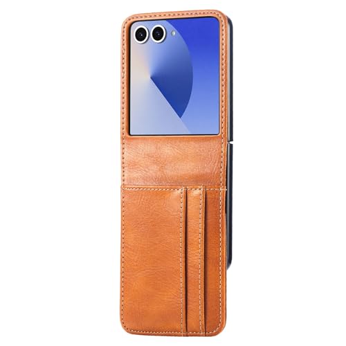 AGENIUS�EFor Galaxy Z Flip8 �P�[�X �J�o�[ �܂肽���݌^ PU���U�[ �J�[�h���[�t�� ������ For �M�����N�V�[ Z�t���b�v8 �ی�P�[�X(�u���E��)