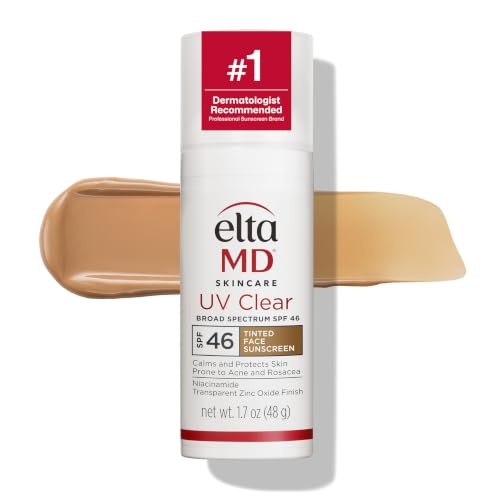 Dermatologists Swear By These 11 Best Tinted Moisturizer with SPF for Mature Skin (And So Do We) 3 EltaMD UV Clear Tinted Face Sunscreen with Zinc Oxide, SPF 46, 1.7 oz | Calms and Protects Acne-Prone Skin and Rosacea, Oil-Free, Sheer Tint, No White Cast, Dermatologist Recommended