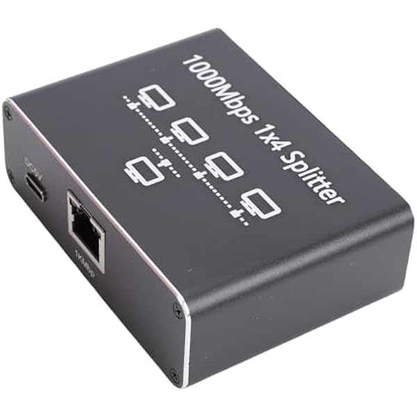 Generic Gigabit Ethernet Splitter легкий сетевой разветвитель 1 к 4 обеспечивающий эффективную передачу данных подходит для нескольких устройств на рабочем месте
