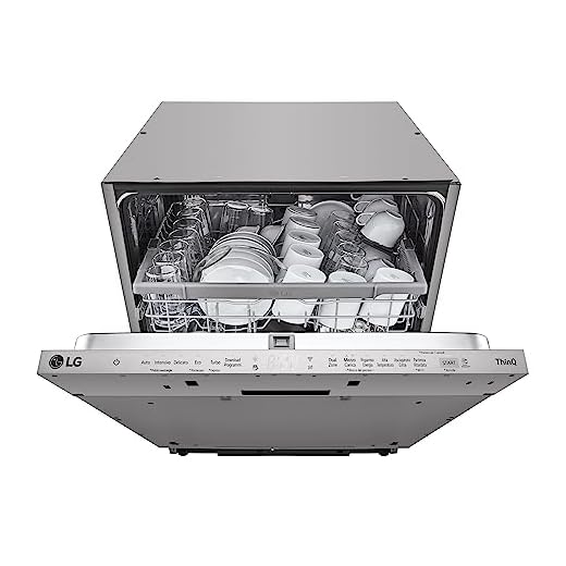 LG QuadWash DB242TX Lavastoviglie da Incasso a Scomparsa Totale, Serie 2, Classe D, 14 Coperti, 4 Bracci Irroratori, EasyRack+, Dual Zone, Wi-Fi, Motore Inverter Direct Drive, Acciaio