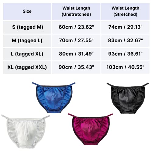 Men's 100% Pure Mulberry Silk Underwear String Bikini Underpants Breathable Large Size Soft Briefs 5