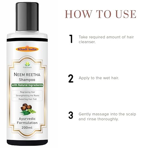 Image of Khadi Vedimatic Khadi Natural Neem Reetha With Saffron, Tulsi Hair Shampoo | Herbal Hair Cleanser for Thick Hair | Anti-Dandruff Shampoo (Pack of 1, Neem Reetha)