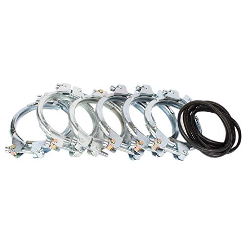 silos24 104020 6 Stück Pellet-Spannringe DN 100 für Pelletsfüllrohre, Spannring für Bördelrandrohr Cover