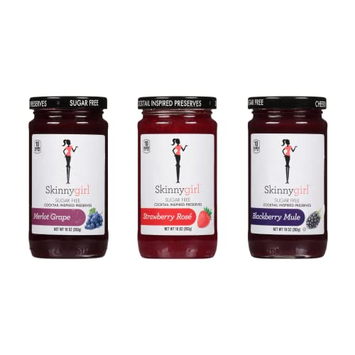 Skinnygirl Sugar Free Kosher Preserves Variety Pack, Strawberry, Concord Grape,