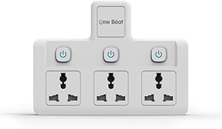 One Beat Cordless Extension Board with Individual Switch-Multi Plug Socket with 3 Sockets - Flex Board with Safety Shutter Protection