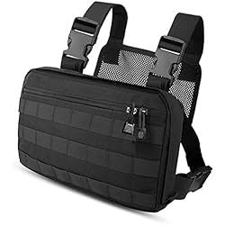 Cable De Seguridad Para Arnes Kyrio Tactical Chest Rig Molle Radio Soporte para arnés de pecho Chaleco de funda para radio bidireccional Walkie Talkies Negro