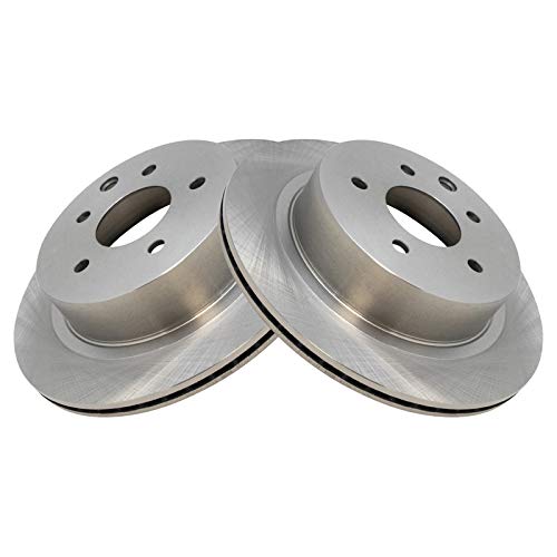 Image of TRQ Rear Brake Pad and Rotor Set Ceramic Solid Rotors | For 2003-2005 Infiniti G35 2003-2005 350Z 2011-2023 Leaf 2008-2020 Rogue 2014-2015 Select 2017-2022 Rogue Sport