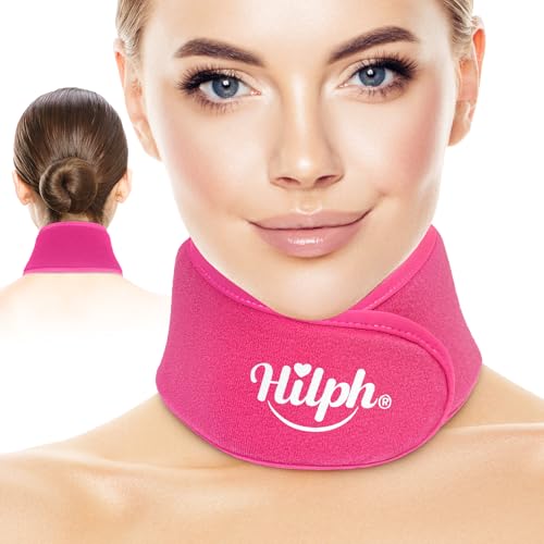 Image of Hilph Neck Ice Pack Wrap, Throat Ice Pack for Tonsillectomy, Adjustable Flexible Cold Pack Cold Compress for Neck Cervical Pain Relief, Surgery Recovery, Hot Flash, Thyroidectomy, Hot Weather, Red