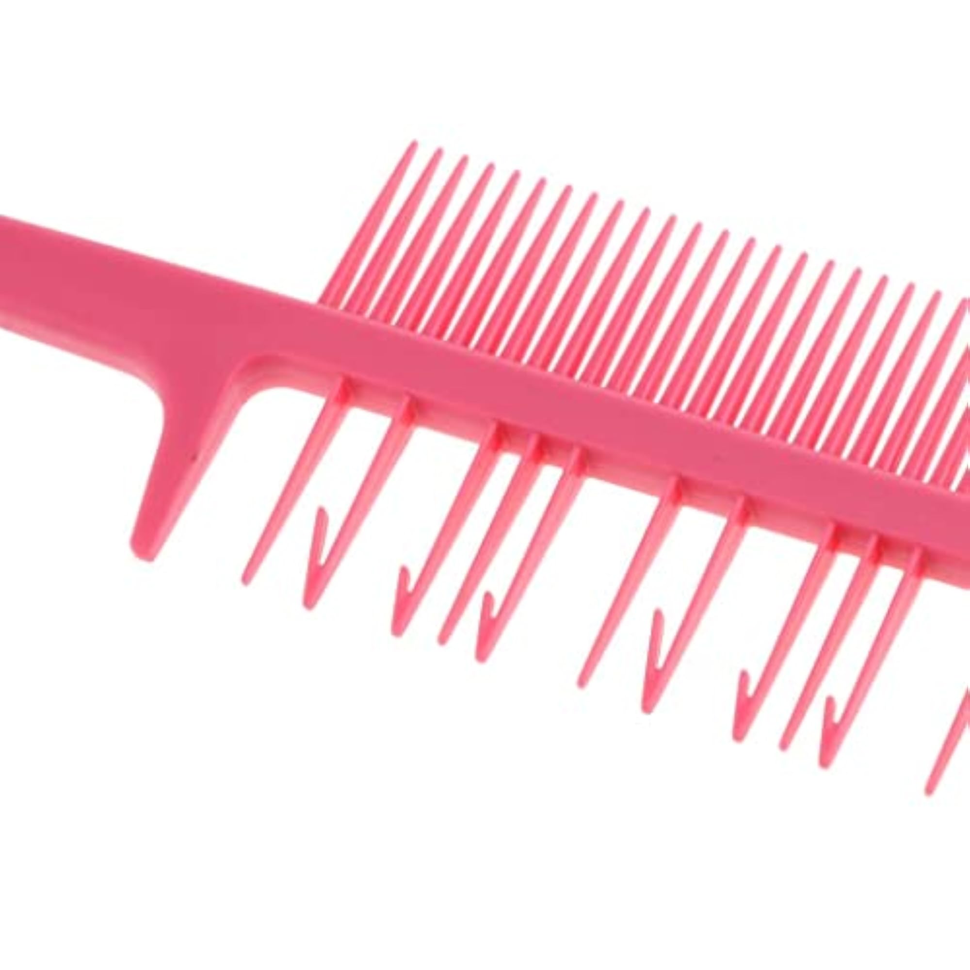 Hair Dyeing Comb Highlight Weaving Cutting Brush, Pink