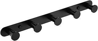 Towel Hooks Towel Hanger Towel Holder Towel Hooks for Bathroom Wall Mounted Clothes Hook Row Hook Stainless Steel Door Hook Dumb Black Perforated Coat Hook Toilet Bathroom Hook