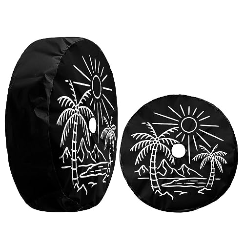 Image of Beach Spare Tire Cover with Backup Camera Hole Wheel Tire Cover Fit Trailer, RV, SUV and Many Vehicle 17inch