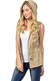 Auliné Collection Womens Military Safari Utility Fashion Vest