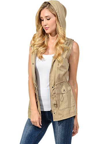 Auliné Collection Womens Military Safari Utility Fashion Vest