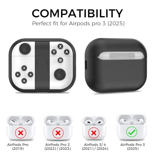 Image of TRONWIN for AirPods Pro 3 Case - 2025 Silicone Cover Gamepad Design Case for Apple AirPods Pro 3rd Generation, Cute Air pod Pro 3 Cover for Men /Women (White)