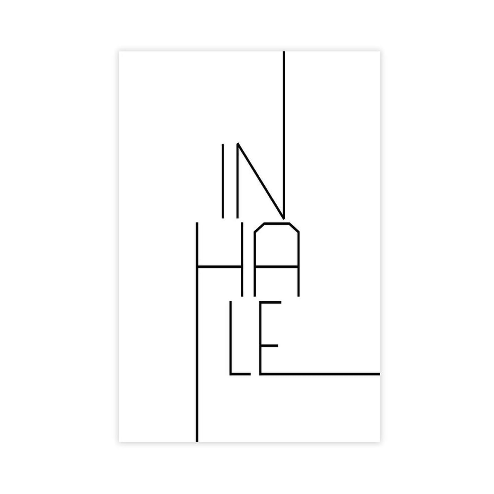 GJtyRFH Inhale Minimalist Mindfulness Mental Health Wall Art Canvas Modern Poster Wall Art Prints Paintings Living Room Bedroom Decor 16" L X 24" W