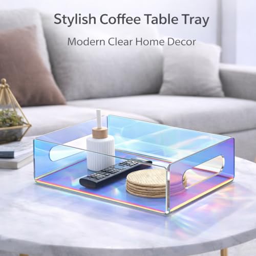 Plateau en acrylique irisé pour sublimer les documents de votre table basse