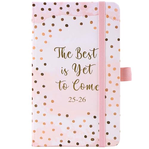 Pocket Diary 2025-2026 - A6 Diary 2025-2026 Week to View, August 2025 to July 2026, with Elastic Closure