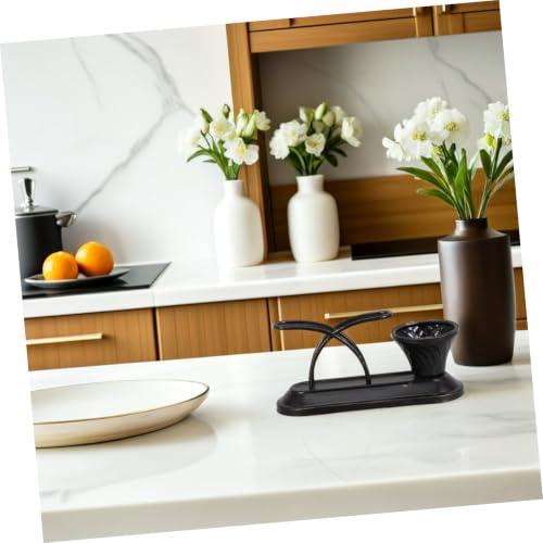 Servilletero de metal negro moderno con soporte para palillos y base estable de comedor 8
