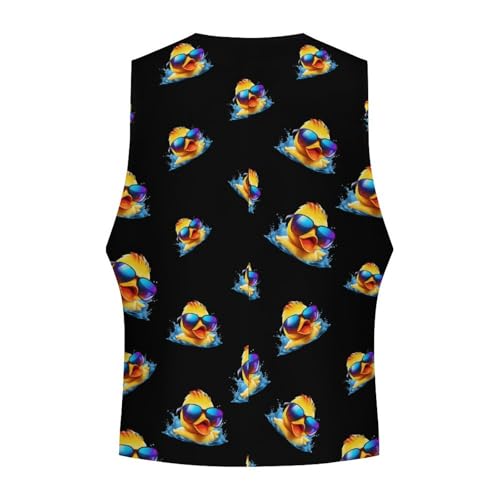 Rubber Duck with Glass Suit Vest for Men Slim Fit Tuxedo Waistcoat Button V Neck Business Coat4