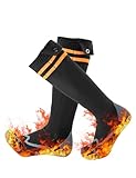 ROCKBROS Calze Riscaldate a Batteria 2 x 5000mAh/5V Max, Calze Termiche Ricaricabili 4 Livelli di Calore, Calzini Scaldapiedi Elettrico Lavabile Uomo Donna per Inverno Sci Ciclismo Corsa
