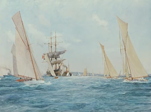 Tableau course de voiliers par Charles Edward toile marine pour decoration chambre
