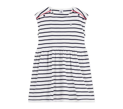 Petit Bateau Robe sans manches enfant en coton à rayures
