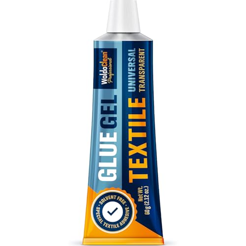 Textiellijm, 60 g, flexibele en waterdichte stoflijm, voor stoffen, leer, textiel en pvc, transparante lijm, was- en strijkbestendig, geurarm en oplosmiddelvrij