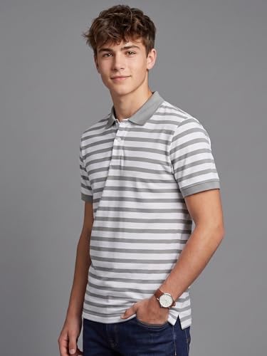 Image of XENOVAURBAN Polo t Shirt for Man | Striped Pattern Mens Cotton Polo Neck T-Shirt with Collar | Regular fit | Breathable and Soft - Polo-Striped-P