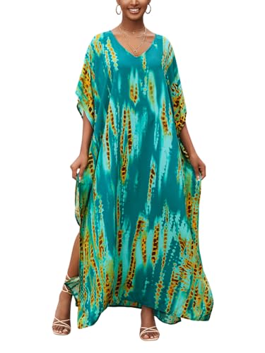 Image of Kaftan Dresses for Women Plus Size Bathing Suit Cover up Caftan Maxi Beach Dresses