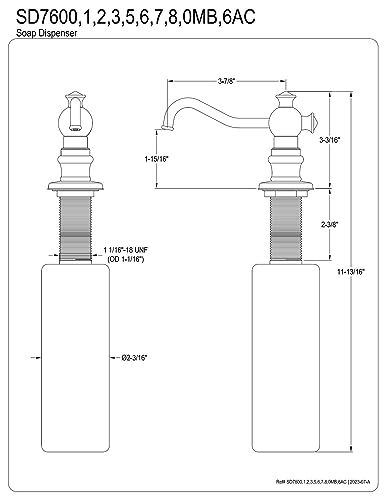 Kingston Brass SD7601 Vintage Soap Dispenser, Polished Chrome,10-1/4 Inch thumb #1