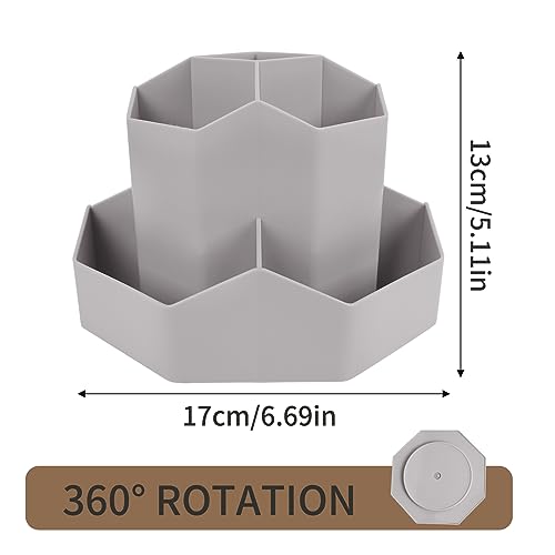 Image of INSTOME Desktop Organizer with Pencil Holders 360Rotating Pen Holder 9 Compartments