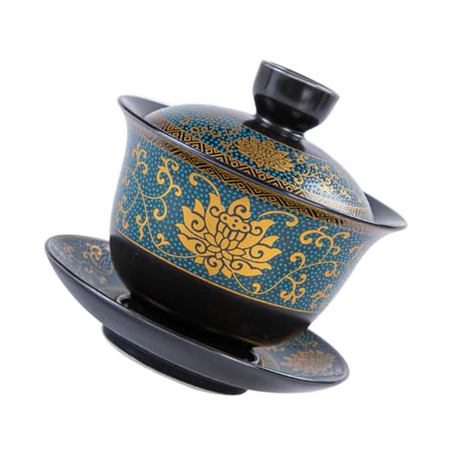CIYODO Taza de Té Sopera de Cerámica Clásica con Tapa y Bandeja Diseño Vintage Delicado Tradicional y Artesanal para Experiencia Relajante CIYODO Taza de Té Sopera de Cerámica Clásica con Tapa y Bandeja Diseño Vintage Delicado Tradicional y Artesanal para Experiencia Relajante