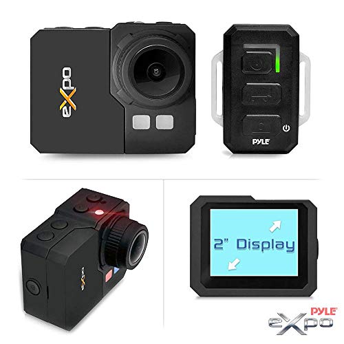 Image of Pyle Expo Sports Action Camera - HD 1080P Mini Hi-Res Camcorder w / Wifi, 20 MP Cam, 2 inch Screen USB SD Card HDMI, Battery - Waterproof Case, USB Cable, Wireless Remote Control, Mount - PSCHD90BK (Black)