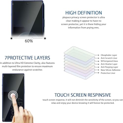Image of VIZER Privacy Tempered Glass Screen Protector for Samsung Galaxy Z Fold7 Front Display (2 Pack) | 9H Anti-Spy Screen Guard | HD Clear Privacy Glass | Anti-Scratch | Bubble-Free Installation | Case Friendly