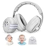 AIXMEET 2 in 1 Baby Noise Reduction Ear Muffs, Professional Hearing Protection Defenders for 0-36 Months Toddler, Reduces Hearing Damage & Improves Sleep