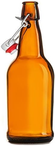 Chef's Star Easy Cap Beer Bottles, 16 oz, Pack of 6, Amber