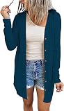 Womens Lightweight Cardigan Sweaters for Summer Drape Open Front Cardigan V Neck Dusters Navy M
