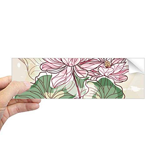 Adhesivo rectangular para ventana DIYthinker con loto en acuarela