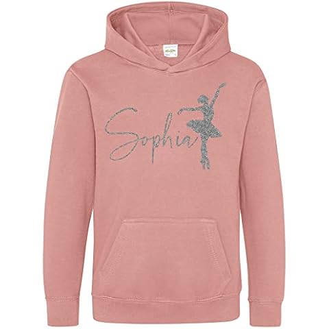 Personalised Silver Glitter Ballet Dancer Hoodie Cover