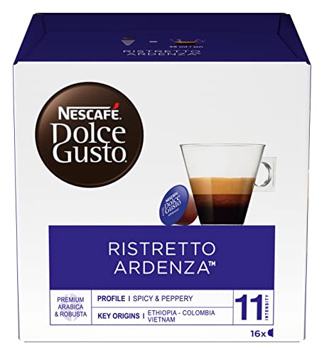 NESCAFÉ Dolce Gusto Ristretto Ardenza   Cápsulas de Café, 16 Cápsulas (1 x 16)   Intensidad 11   Café Arábica   Originales para cafeteras Dolce Gusto
