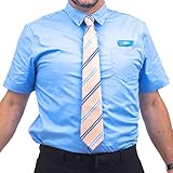 Costume Agent Guy Movie Charecter Button Down Shirt Dress, Tie and Name Tag Costume for Halloween & Cosplay