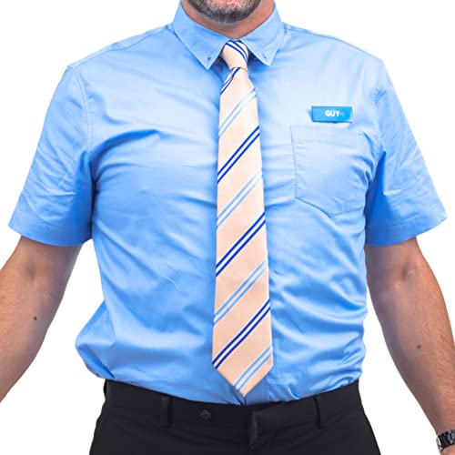 Guy Movie Charecter Button Down Shirt Dress Tie and Name Tag Costume for Halloween & Cosplay