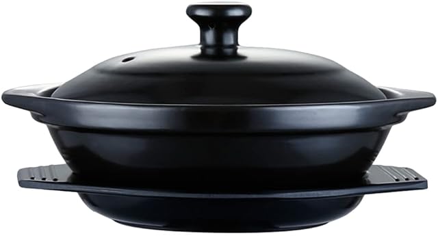 Tomaibaby Earthen Pot Clay Casserole Cookware: Heat Resistant Clay Cooking Pot Chinese Ceramic Stovetop Soup Pot Healthy Stew Pot for Home Kitchen 610ml