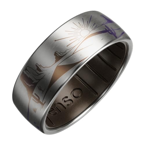 Enso Rings Hybrid Rings - Durable Brushed Outer Metal - Comfortable and Premium Inner Silicone2