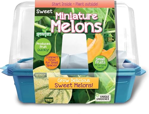 Unique Gardener Melon Plant Seeds Kit, Grow Sweet Mini Melons Indoors in Small Spaces, Easy Indoor Plant Seeds with Compact Vines & Delicious Fruit, Garden Seeds for Planting Suitable for Beginners