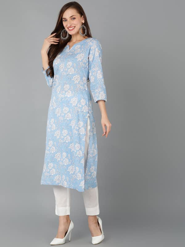 Image of Vaamsi Women's Rayon Blend Printed Floral Kurta Trousers with Dupatta