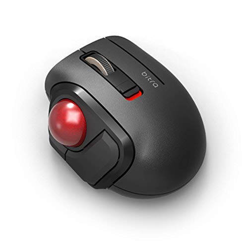 ELECOM Mobile Less-Noise Switch Trackball Mouse, Thumb-Operated & Bluetooth Connection Model with Carrying