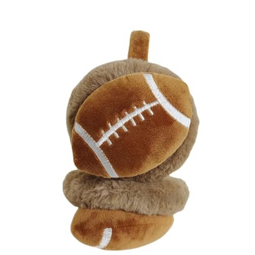 Image of JIAHG Boys Girls Cute Cartoon Football Winter Warm Earmuffs Soft Faux Fur Ear Warmers Kids Outdoor Thermal Plush Ear Muffs