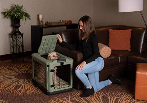 Pet Gear “The Other Door” 4 Door Steel Crate With Plush Bed + Travel Bag For Cats/Dogs, Sage, 27 Inch, (Pg5927Bsg) #TOP3